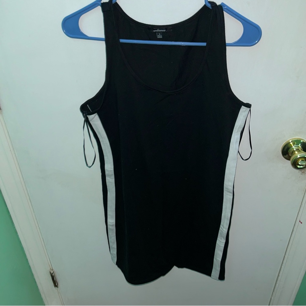 Ambiance Black and White Sporty Tank Top